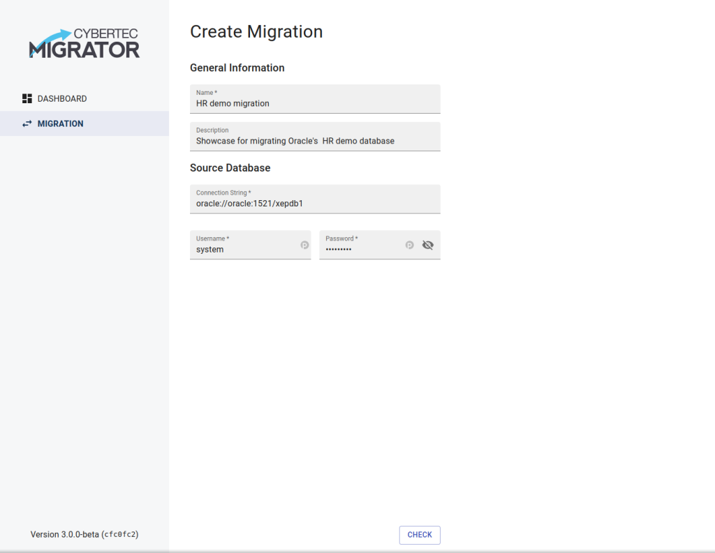 Create Migration - Migrator